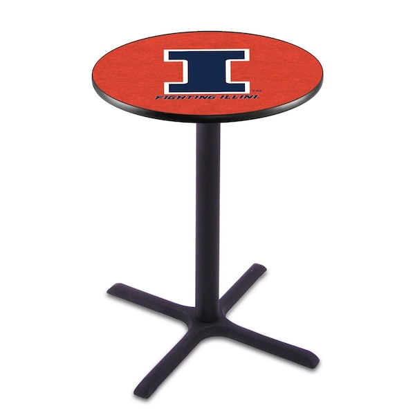 42" Blk Wrinkle Illinois Pub Table